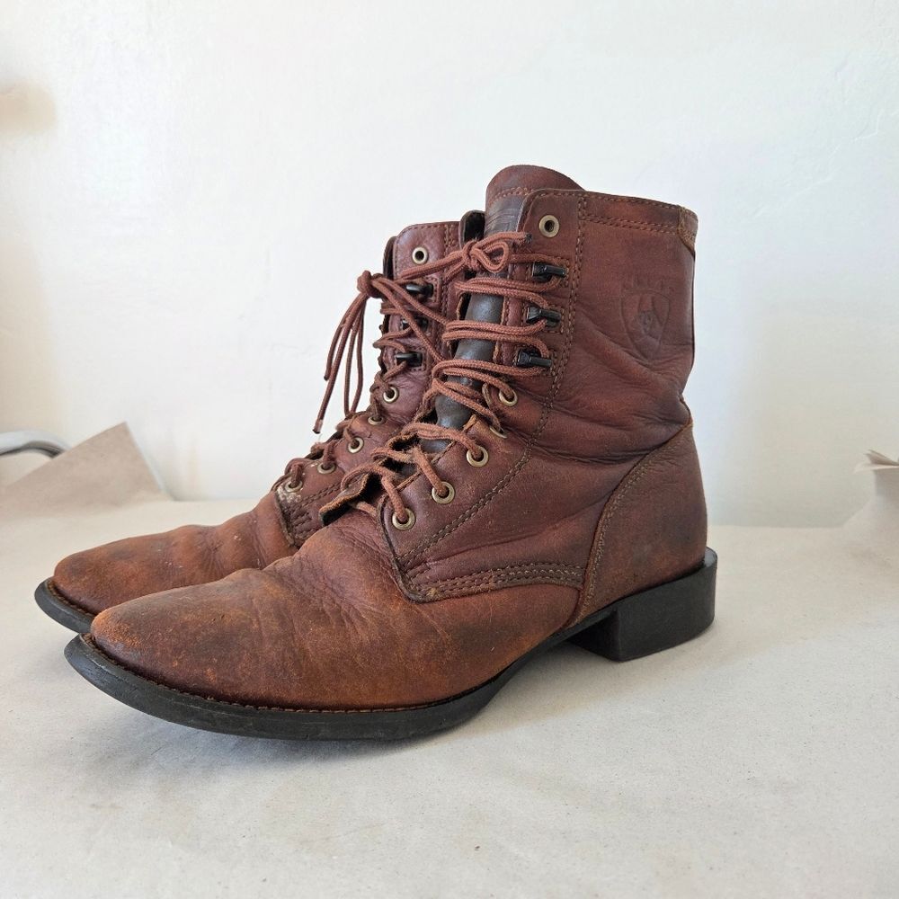 Ariat Heritage Lacer Kilter Leather Boot Mid Calf Brown Western Workwear Men 9
